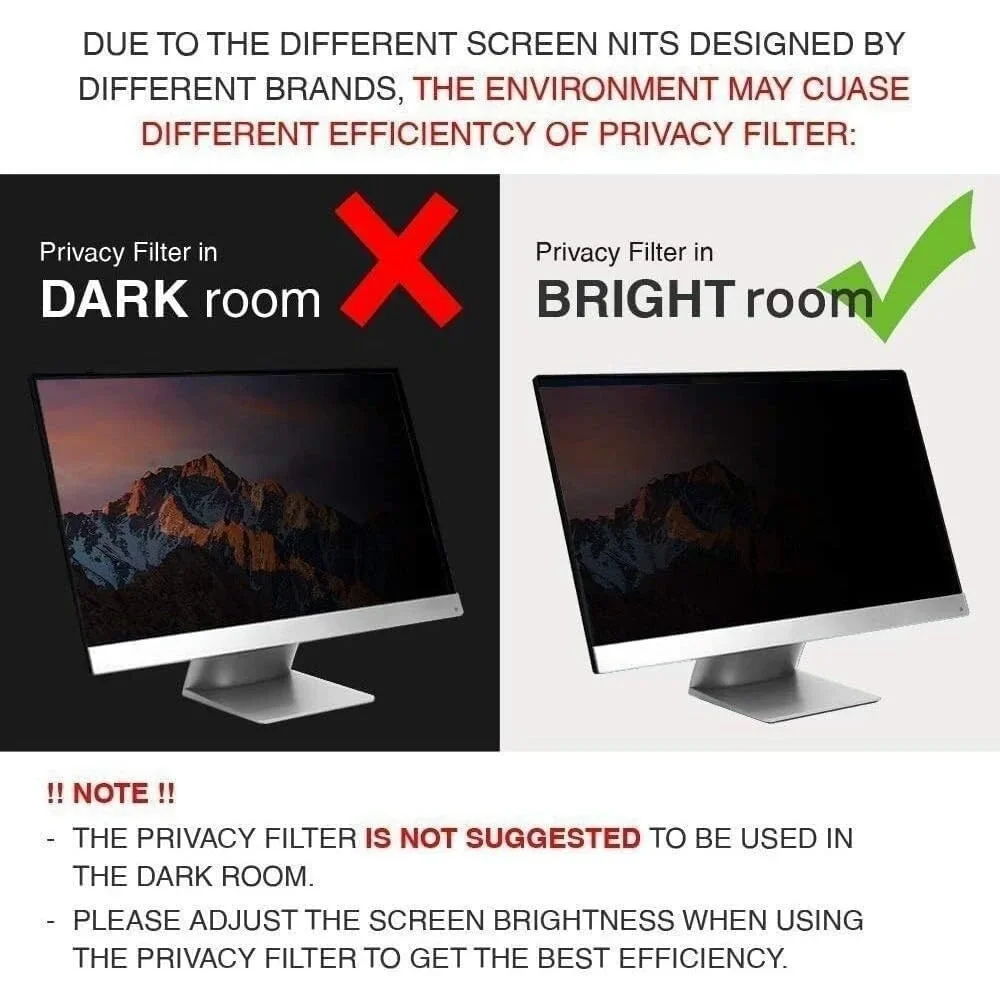 2x 24 Inch Anti-Glare Privacy Screen Filter for Monitor‎ – 16:9 UV Block